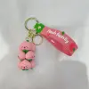 Creative Internet celebrity Jenga fruit soft rubber keychain, cartoon fruit figurine key pendant, Jenga figurine pendant Specification image